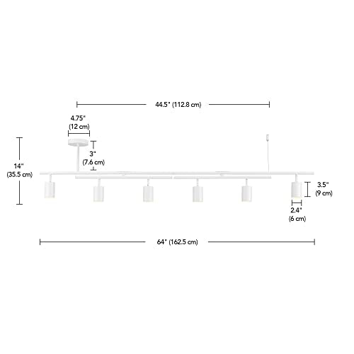 West 64" 6 Light Track Lighting (Matte White, West)