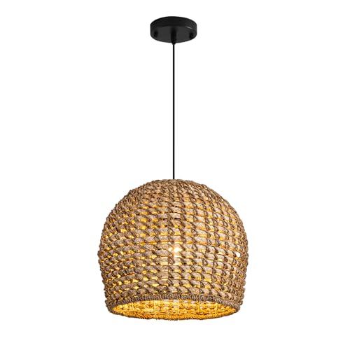 Round Rattan Pendant Light Fixtures