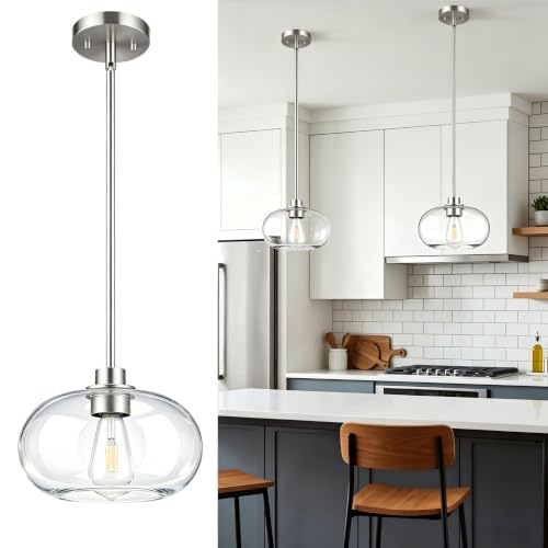 10 Inch Brushed Nickel Island Pendant Light for Kitchen (Brushed Nickel)
