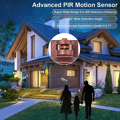 2 Pack Red Rustic Outdoor Wall Porch Lights (Red)