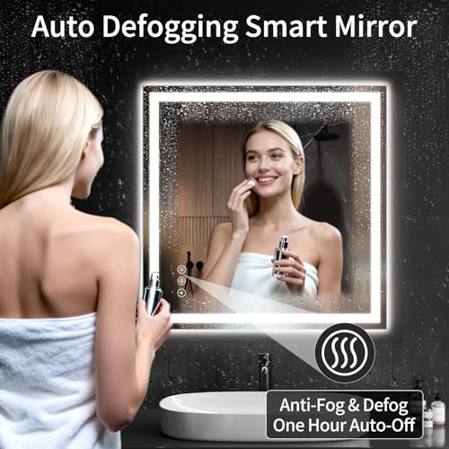 30"x30" LED Bathroom Mirror with Lights (31"L x 31"W)