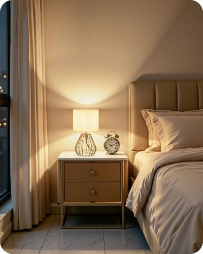 Gold Table Lamp with Pleated Lampshade (White Pleated + Gold)