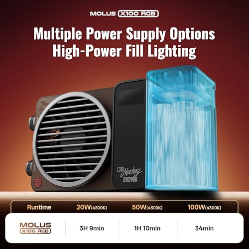 MOLUS X100 RGB PRO 100W Portable Professional Video Light [Official] (X100 RGB PRO(Collab))