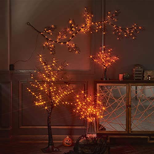 Halloween Tree Lights 150 Orange LED 4FT Plug in