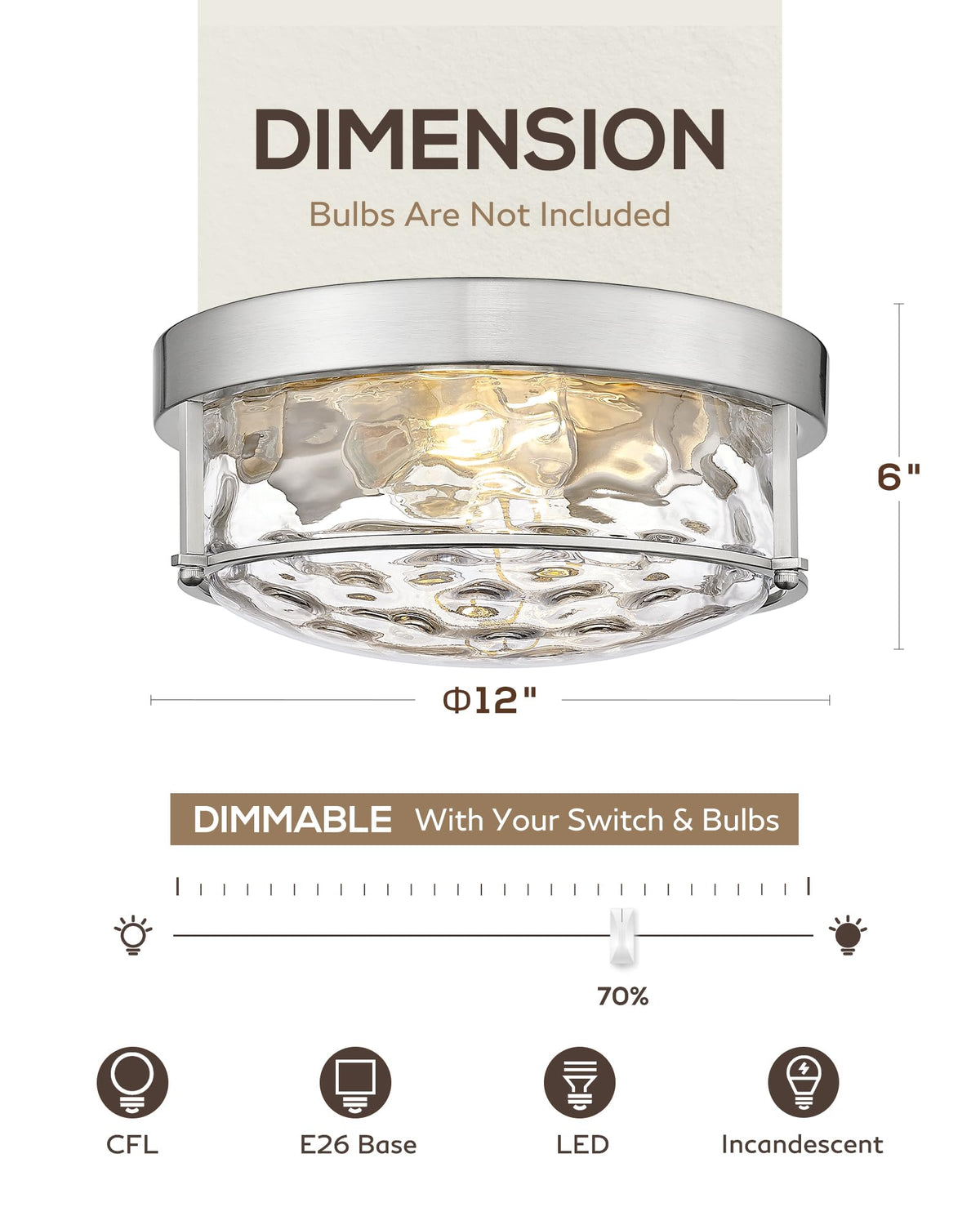 Brushed Nickel Flush Mount Light (Brushed Nickel)