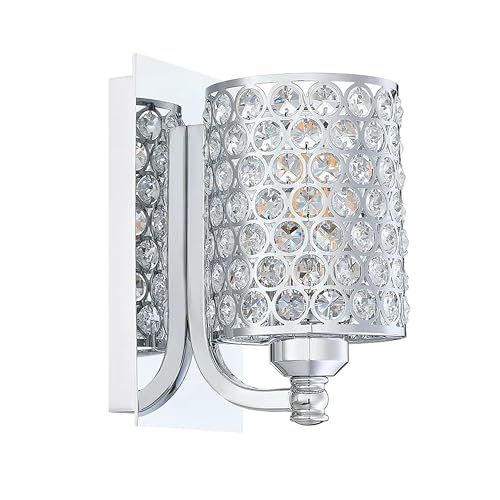 Crystal Wall Sconce Lighting Modern Concise Style Wall Light Fixture with Polyhedral Opal Crystal Shade for Bath Room