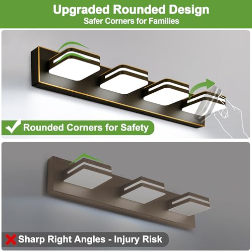 360° Rotate LED Bathroom Vanity Light Fixtures (Oil Rubbed Bronze, Natural White / 4-Light, 27-Inch)