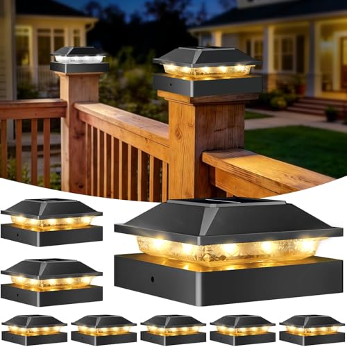 4x4 Solar Post Cap Lights 8 Pack (Black / 8 Packs)