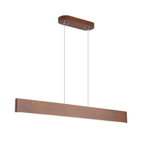 Wood Linear Pendant Light Dimmable Dining Pendant Light