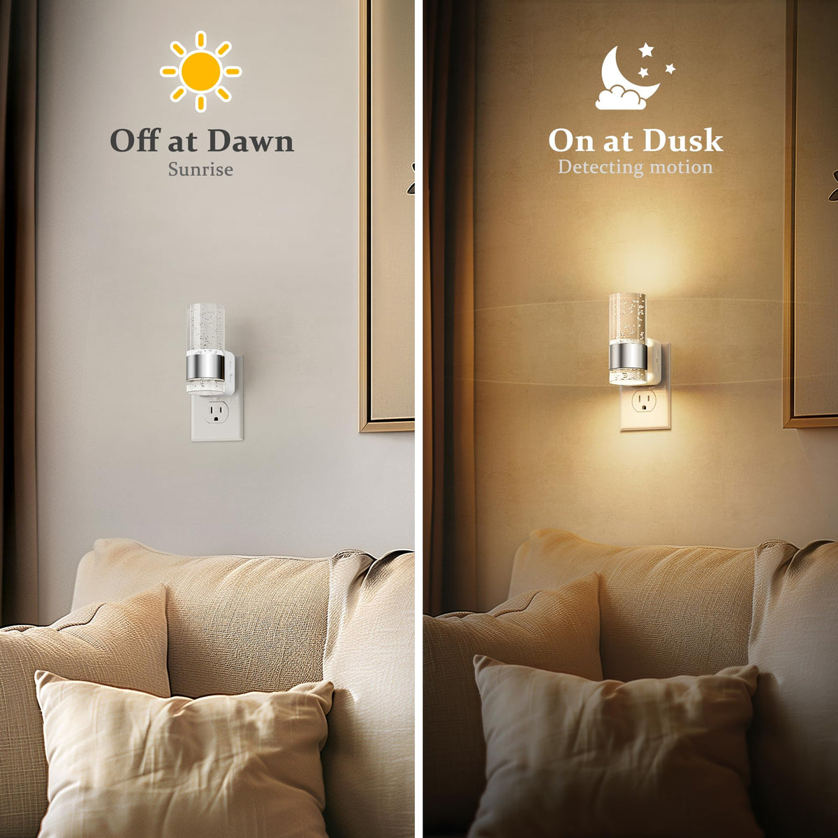 Night Light Night Lights Plug into Wall (Silver)