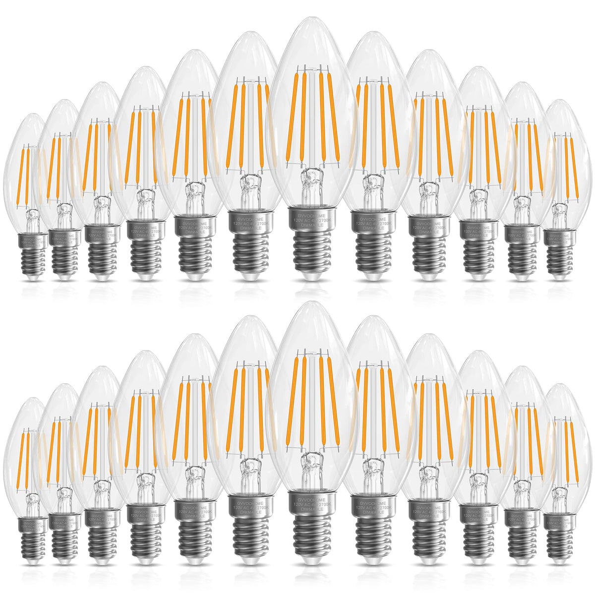 Candelabra Light Bulbs 40 watt Equivalent (24 Pack / Soft White)