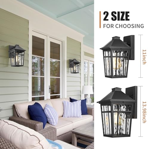 2pcs Outdoor Wall Lights (Black / 11inch-2pack)