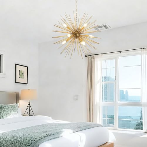 28.3in 9 Light Gold Sputnik Chandelier Mid (Gold / 28.3in)