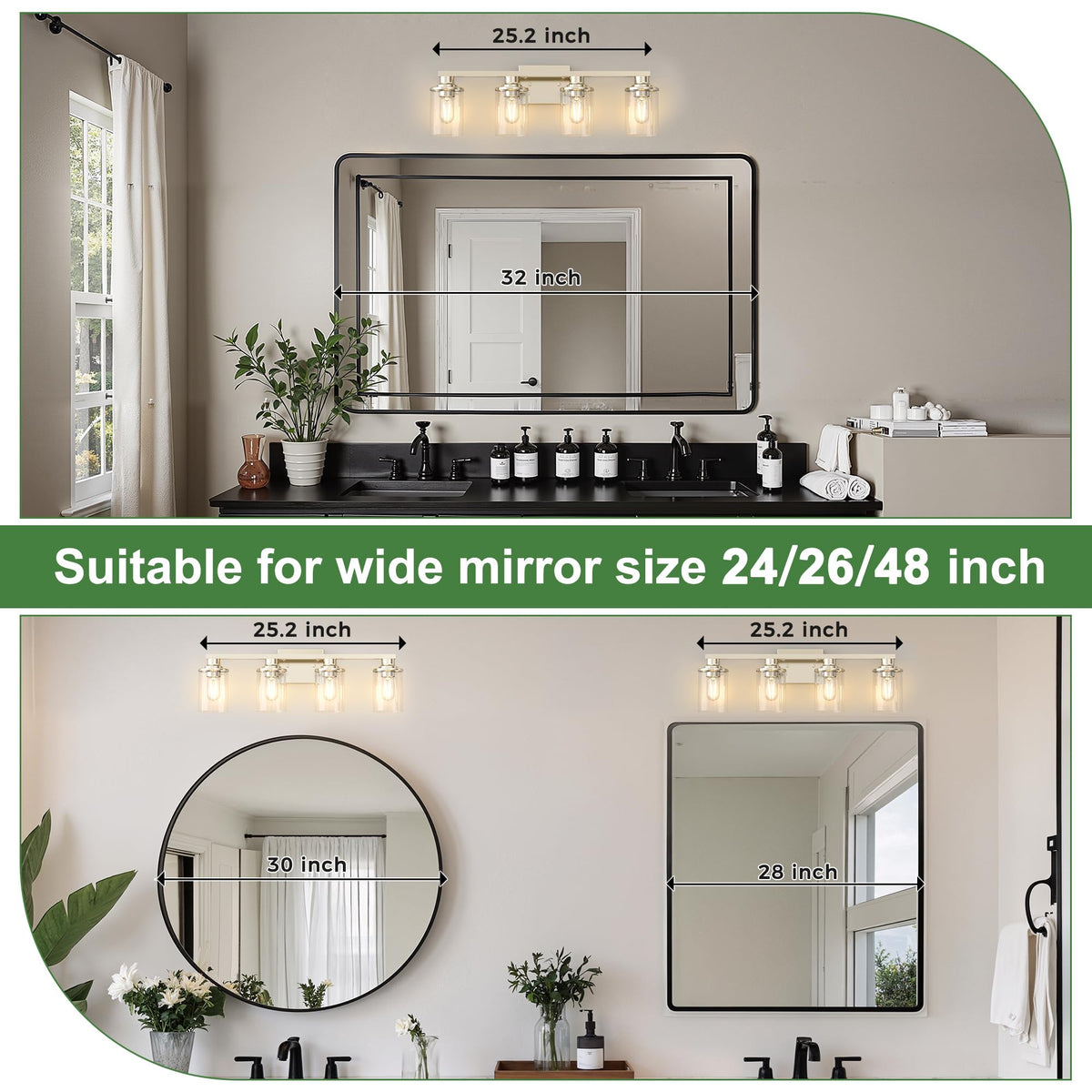Nickel Bathroom Vanity Light Fixture Over Mirror 4 (Nickel / 4-Light)