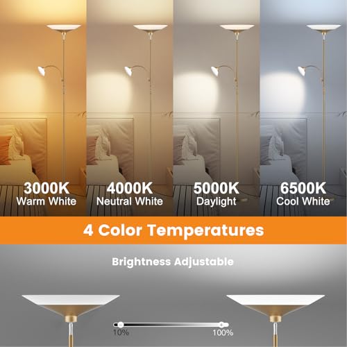 Gold Torchiere Floor Lamp (Gold)