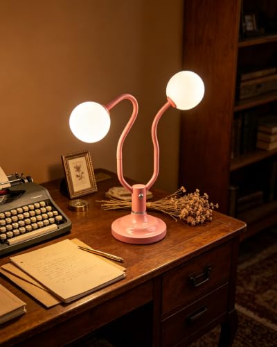 Pink Globe Table Lamp Magic DIY Arms G9 Bulbs Included Dimmable (13-Pink-Globe-2U-Magic DIY Arms)