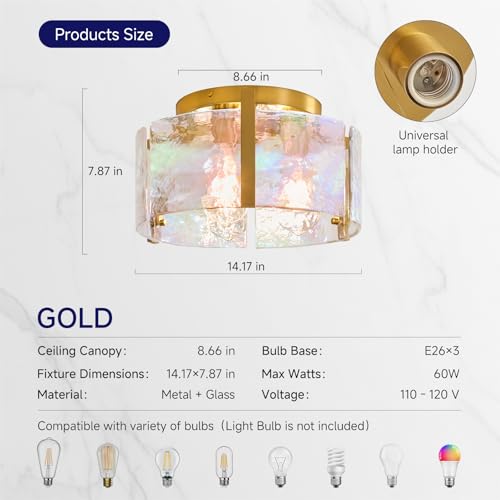 Drum Glass Ceiling Light