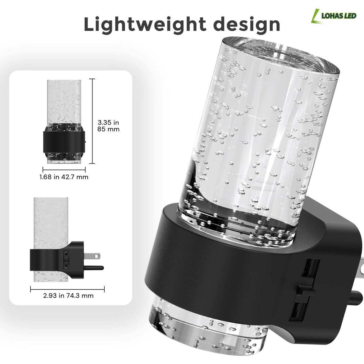 Night Lights Plug into Wall (Black Ring-3CCT-Mini / 4 Pack)