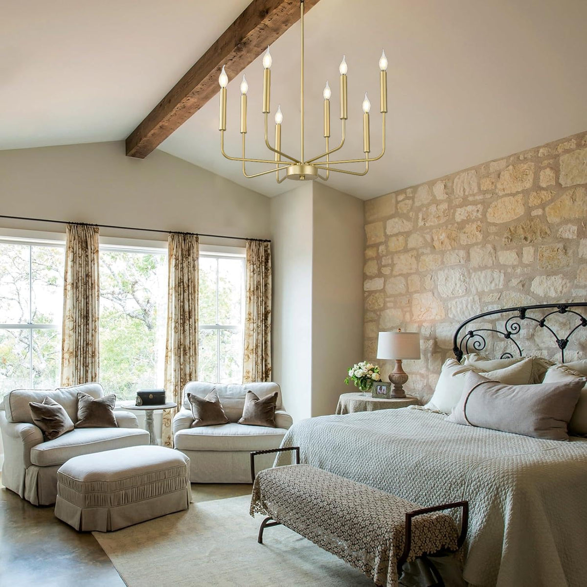 Modern Gold Farmhouse Chandeliers (Gold / 8-Light)