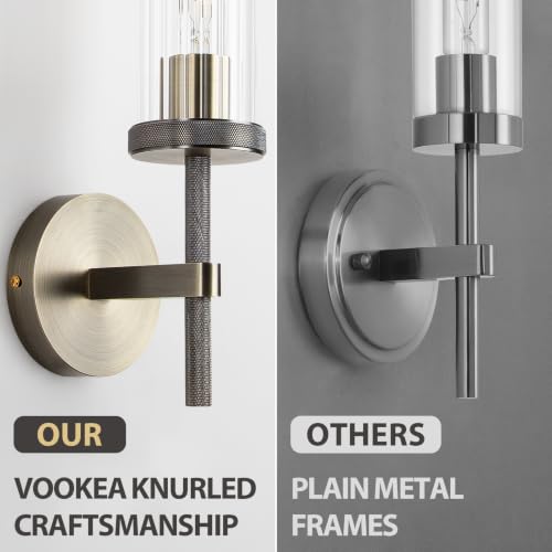 19.5" Knurled Bronze Hardwired Wall Sconces Set of 2 (Vertical Striped / 19.5″-Bronze)