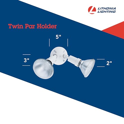 Adjustable Twin Par Flood Light Holder (White / 1 Count (Pack of 1) / Switch On and Off)