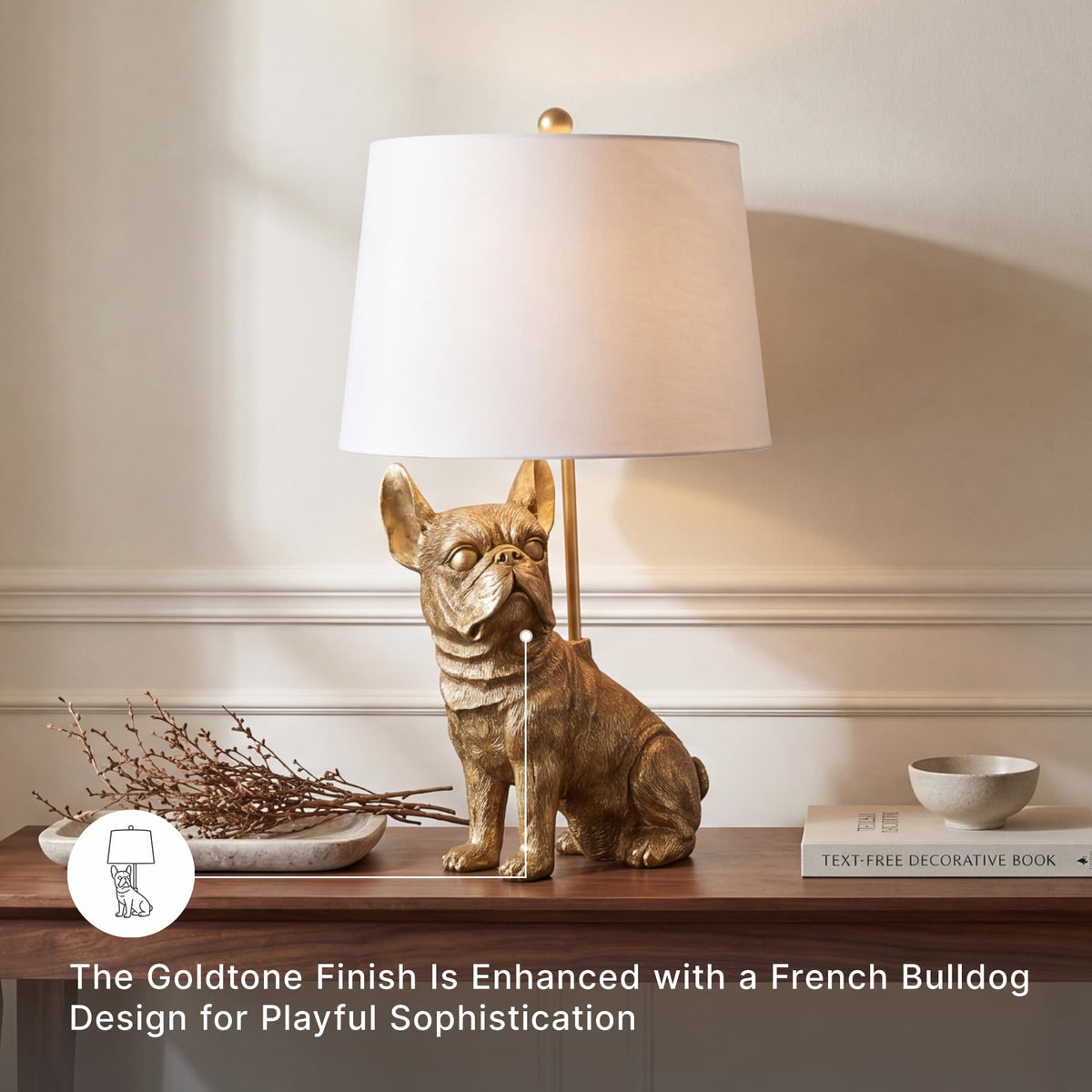 French Bulldog Animal Lamp (Gold / Table Lamp)