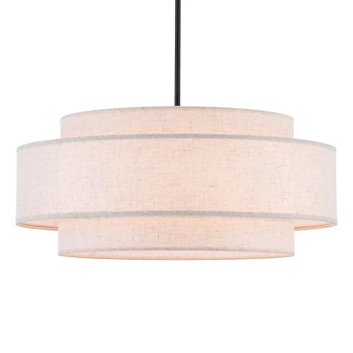 Modern Linen Drum Chandelier