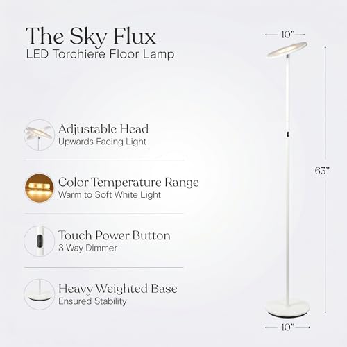 Sky Flux Dimmable LED Floor Lamp (White)