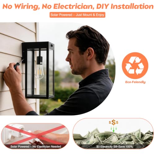 15'' Motion Sensor Solar Wall Lights Outdoor (15in)