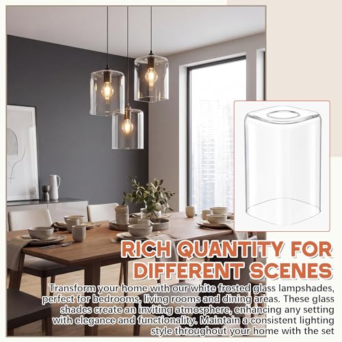 3 Pcs Square Vanity Clear Glass Shade Replacements for Pendant (Clear / Clear)
