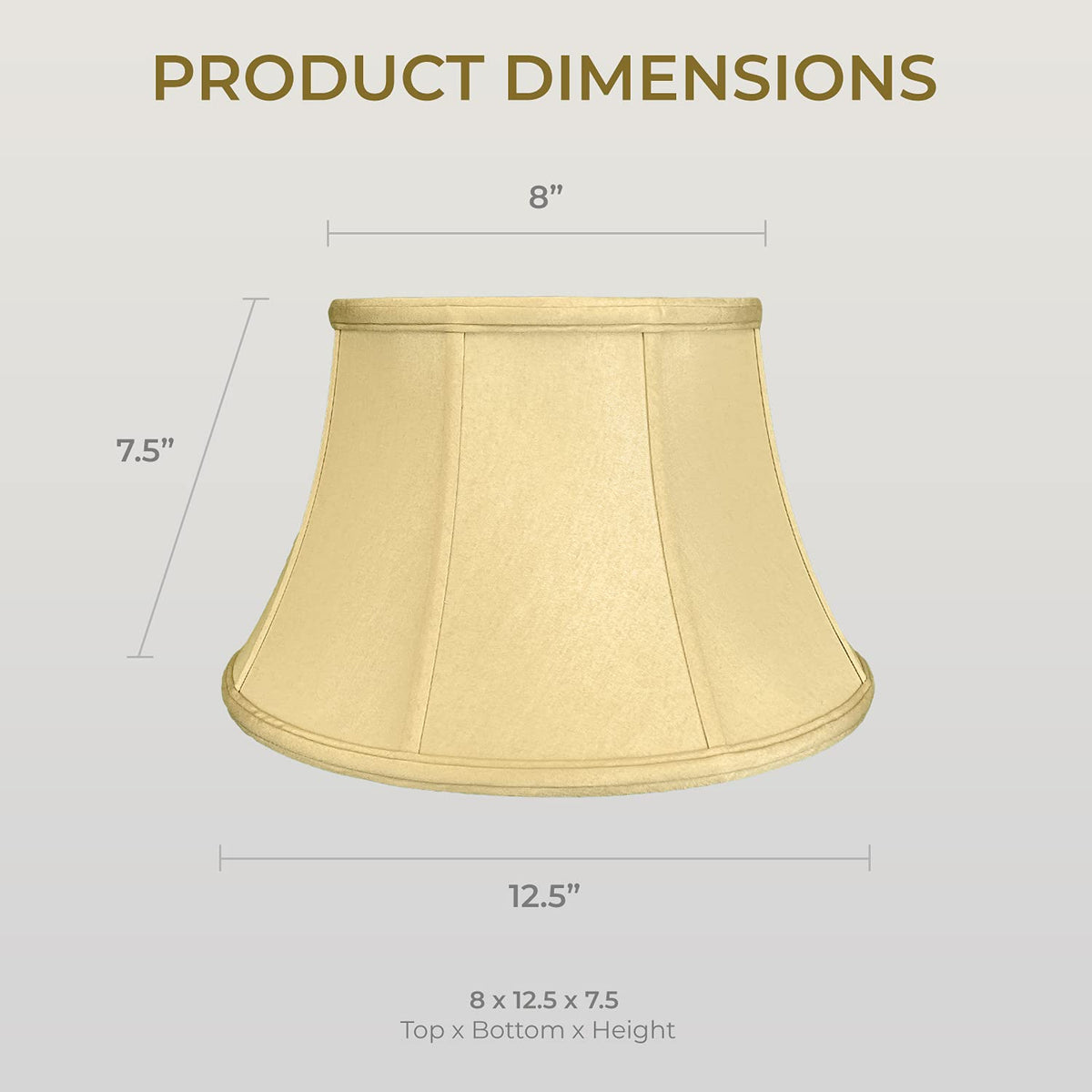 Shallow Drum Bell Billiotte Wall Lamp Shade (Antique Gold / 8 x 12.5 x 7.5)