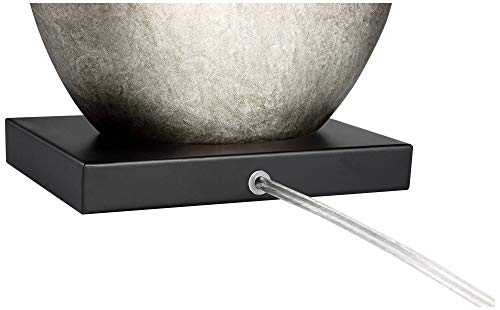 Hurst 25" High Table Lamps Set of 2 Silver Black Shade Droplet Art Deco