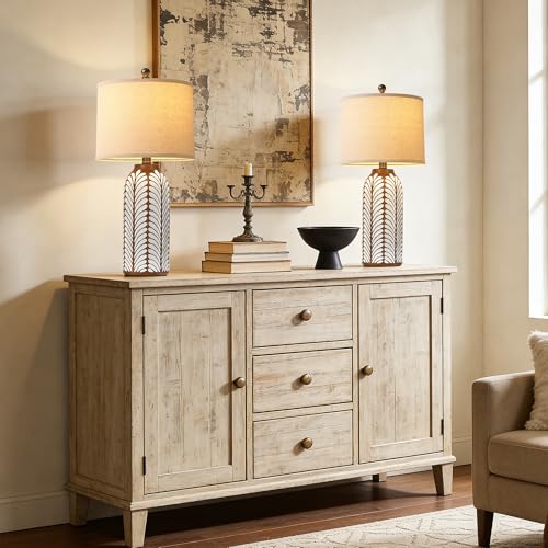26.5'' Bedside Lamp Set of 2 (Wood Grain)