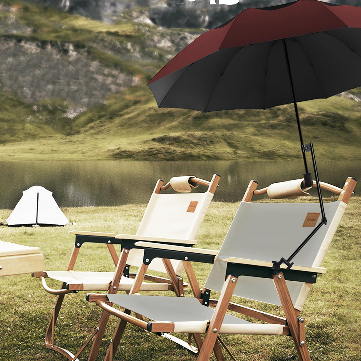 Patio Umbrellas Beach umbrella with Clamp (Wine 43″/Type A)