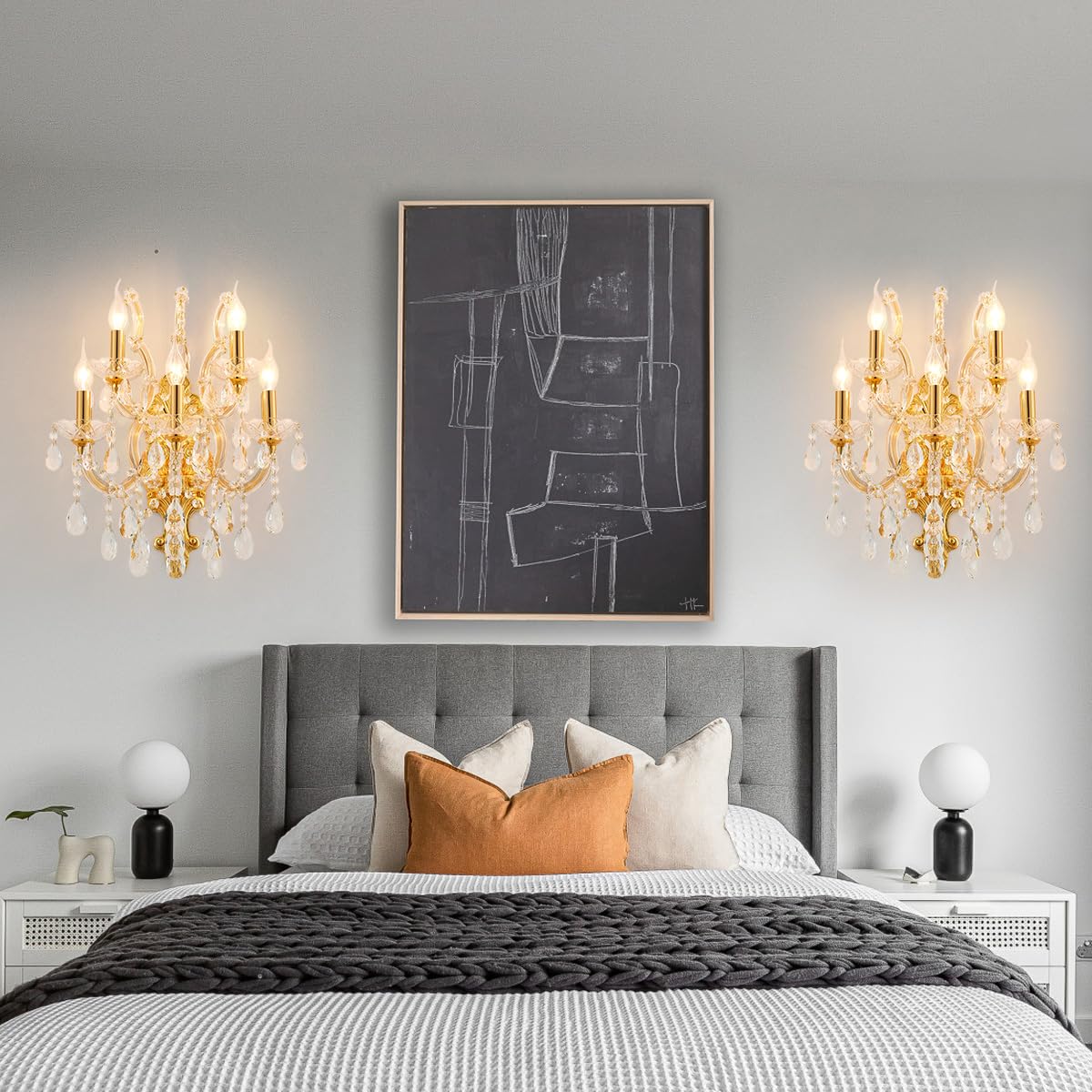 Large Modern Crystal Wall Lights (YL6035G-5)