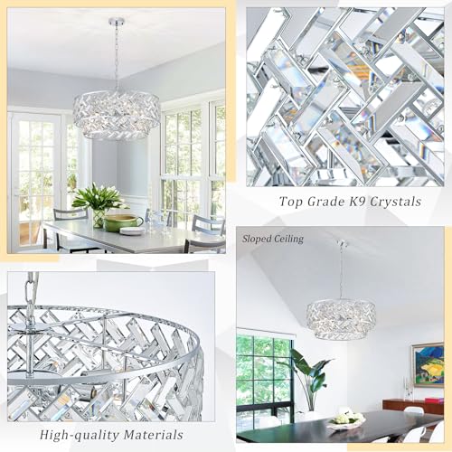 24" Chrome Crystal Chandelier (Big Drum Chrome)