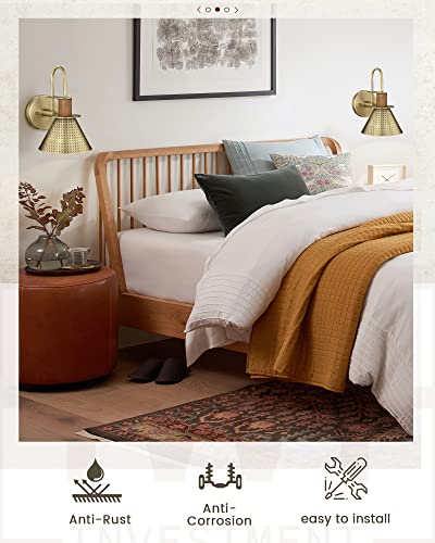 Brass Wall Sconces Set of Two (Hammered Brass / Medium)