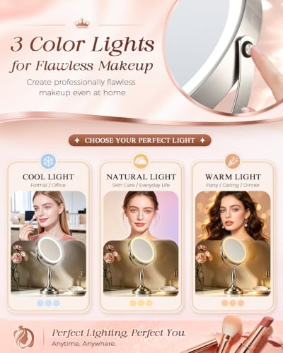 Makeup Mirror with Lights (Brushed Nickel)