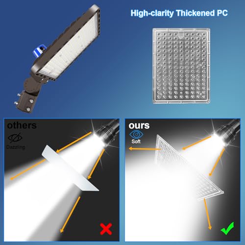 350W LED Parking Lot Light Dusk to Dawn Outdoor LED Pole Light 52500LM with Slip Fitter Super Bright IP65 Waterproof Street Barn Security Commercial Lighting for Area (350W-1 Pack-Slip Fit)