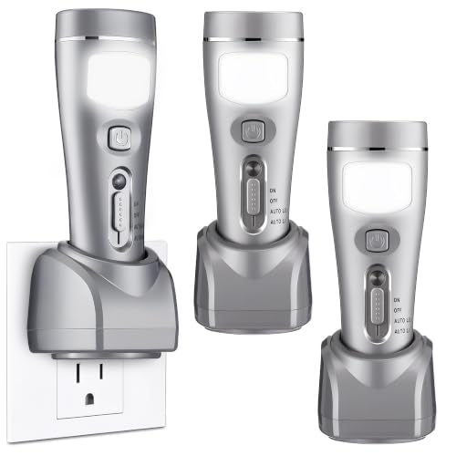 3 Pack Rechargeable Emergency Light with Auto On Power Outage
