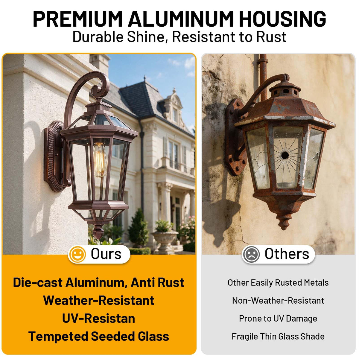 Large Outdoor Wall Lights Exterior Lighting Fixtures Porch Light (Oil-Rubbed Bronze / Large)