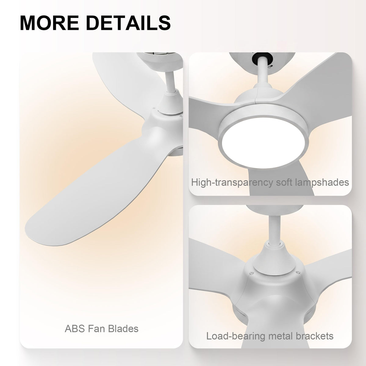 42 Inch Ceiling Fan with Lights (White / 42 inch)