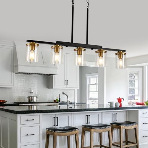 5 Light Dining Room Light Fixture (Brown / 5-Light)