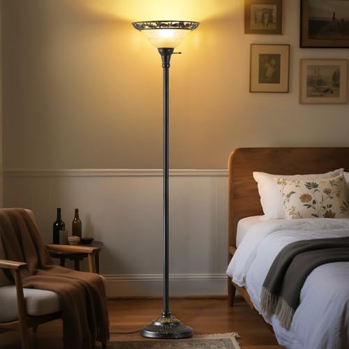 Torchiere Floor Lamps for Living Room (Black,Yellow2)