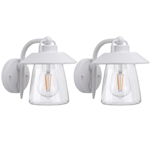 2 Pack Outdoor Indoor Wall Lantern (White / 2 Pack)