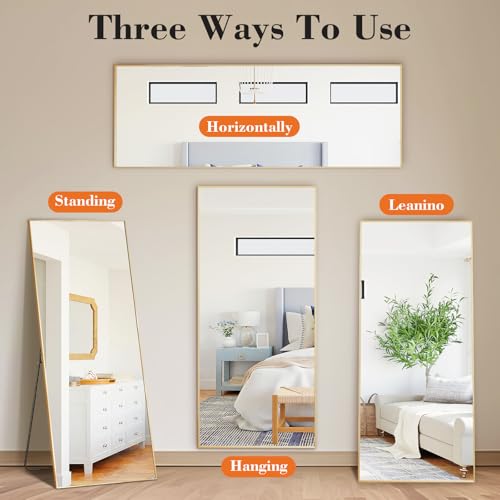 Full Length Mirror 24"x 65" for Bedroom (Gold / 65"L x 24"W)
