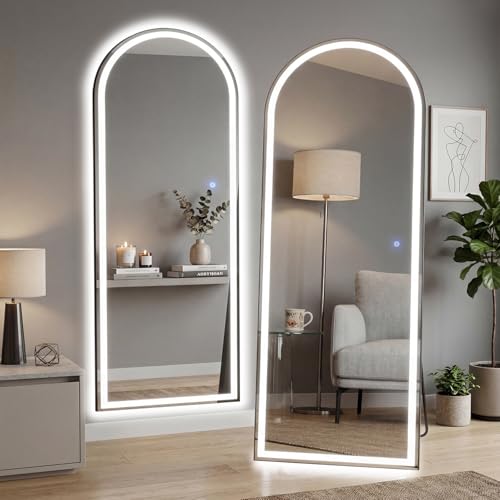 26"x71" Arched LED Full Length Mirror with Stand (Led-white Arched / 71"L x 26"W)