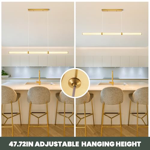 47" LED Linear Pendant Light Fixtures (Gold / 47IN)