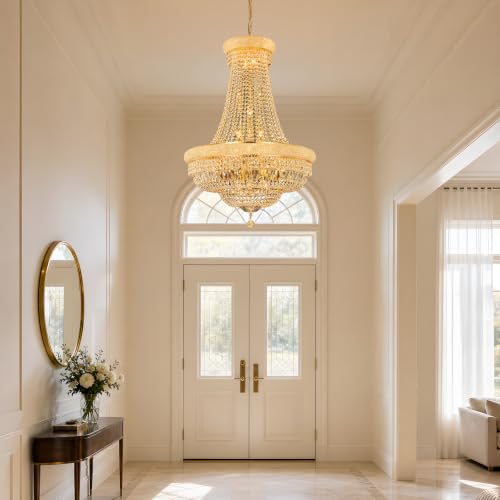 Gold Crystal Chandeliers for Dining Room (Gold / D30'' - 28Lights)