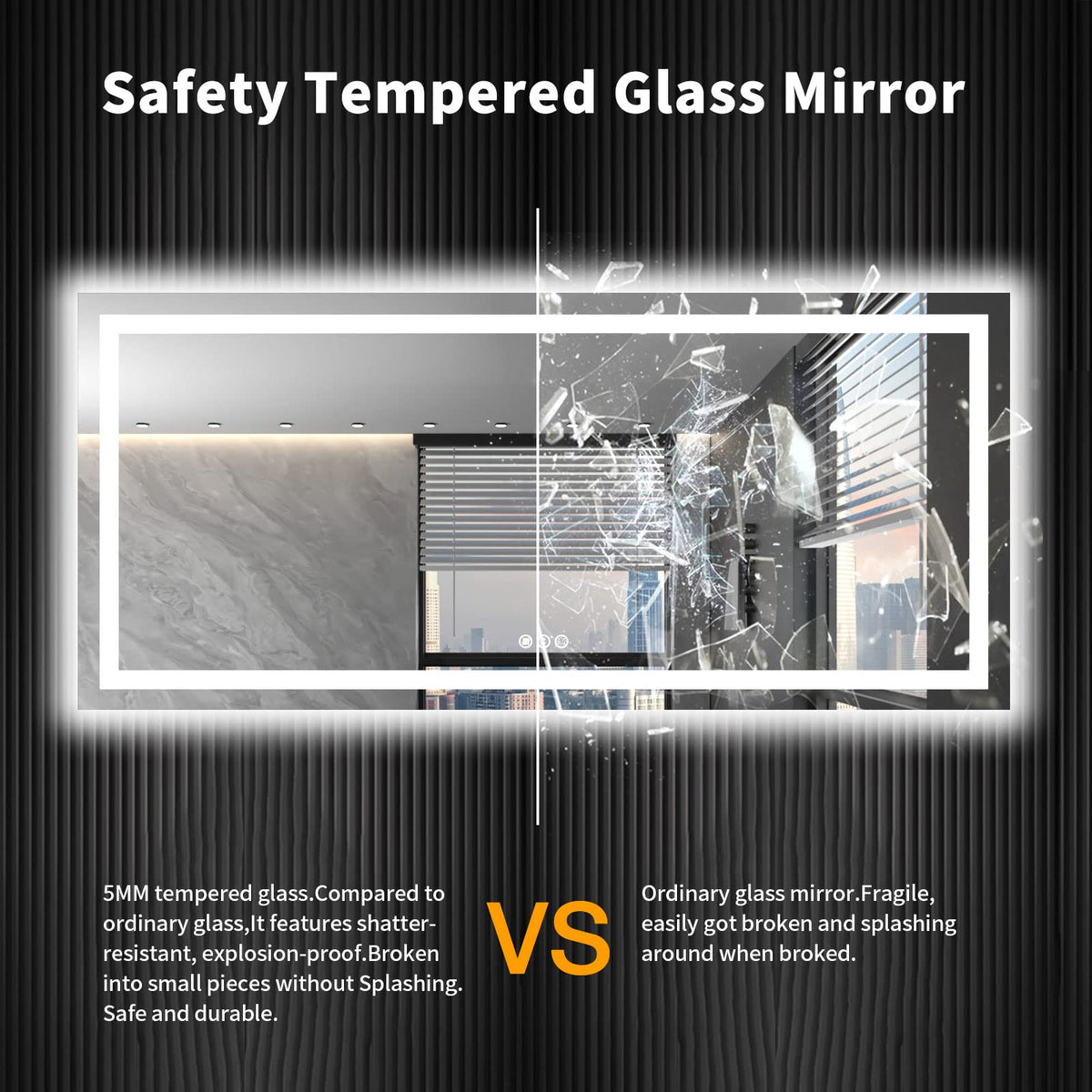 72"X32" LED Bathroom Mirror with Lights (Led / 32"L x 72"W)